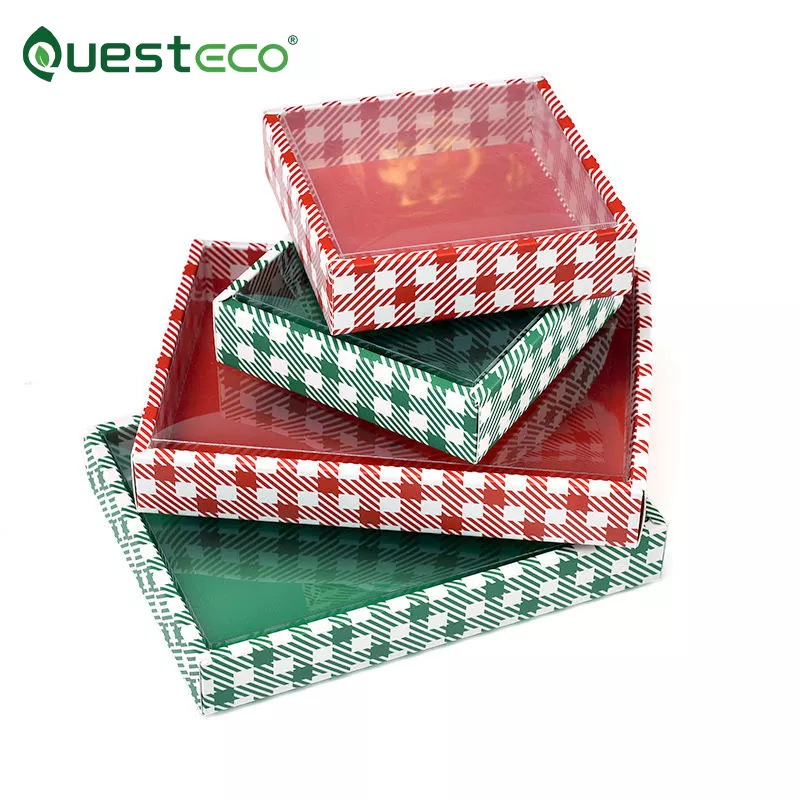 Scatola di carta regalo con finestra in PVC