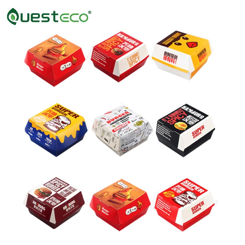 Scatola di carta per hamburger da asporto