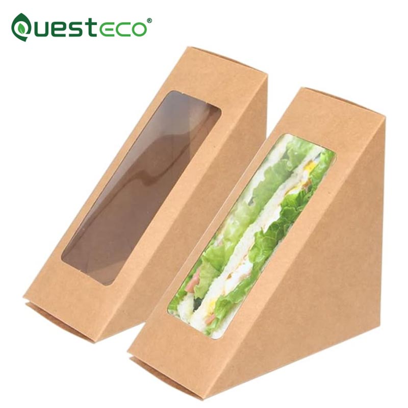 Scatola da asporto per sandwich triangolare